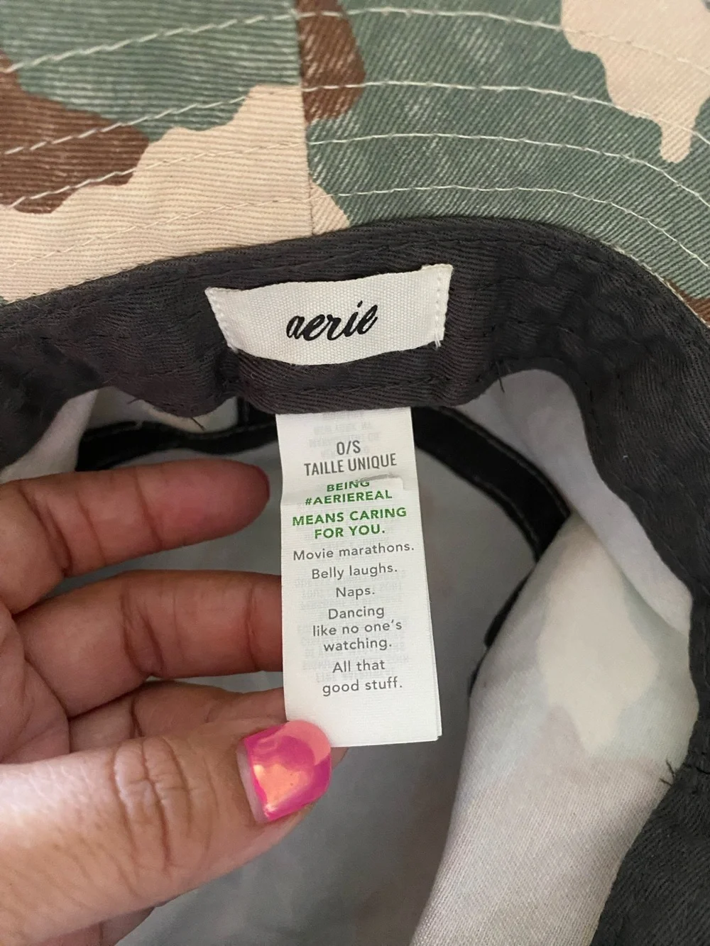Aerie  Camo Bucket Hat - Green Camo small